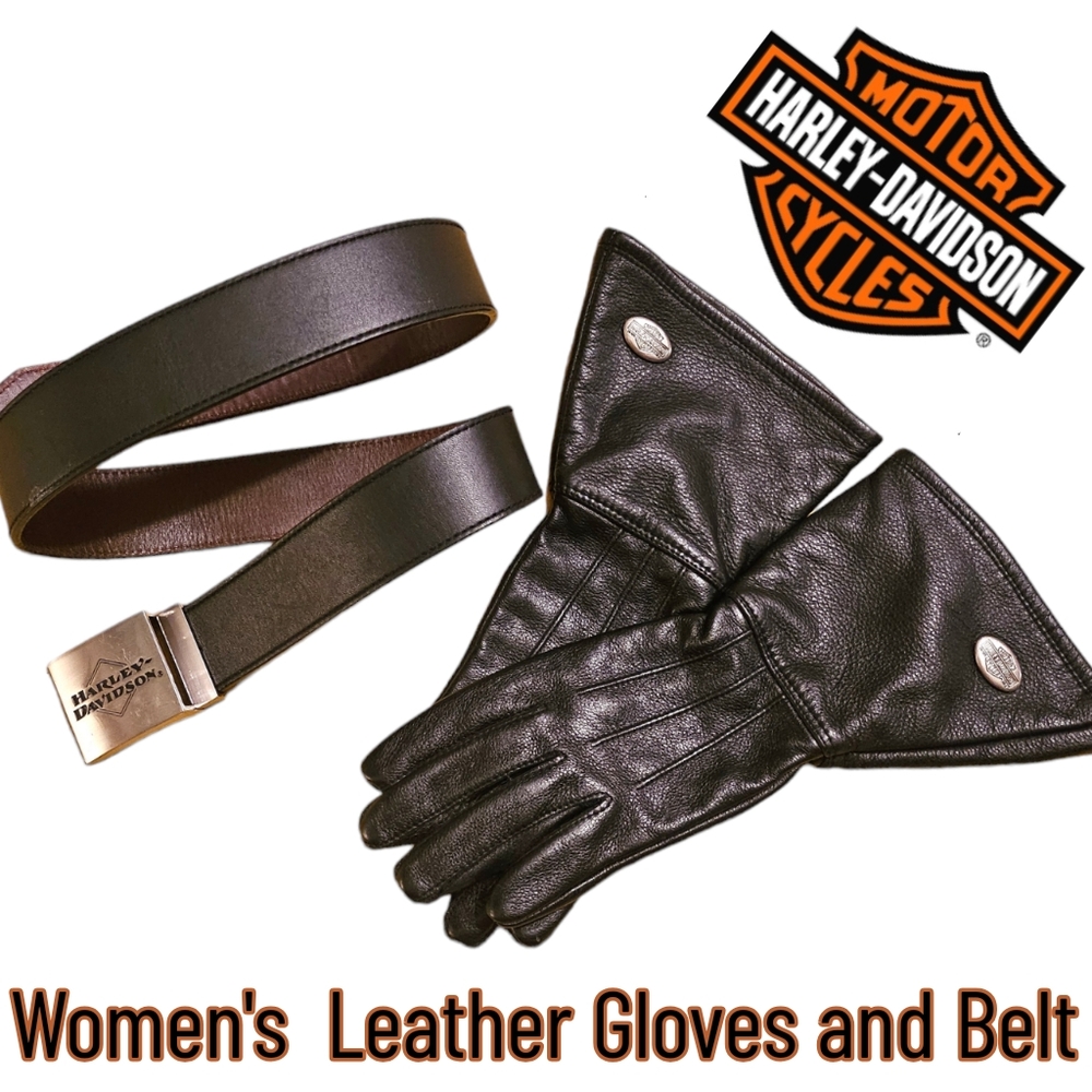 Harley-Davidson Leather Gloves and Belt